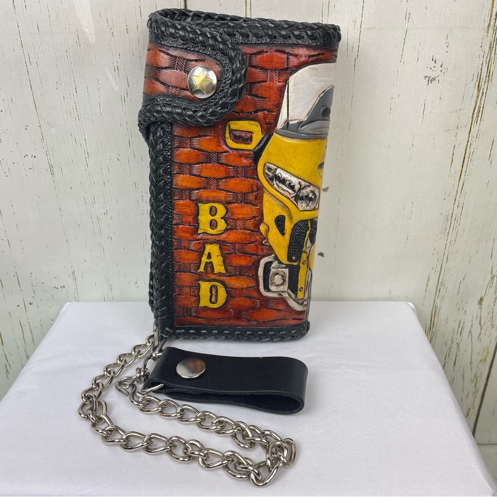 Genuine Leather Custom Biker Wallet‎